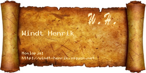 Windt Henrik névjegykártya